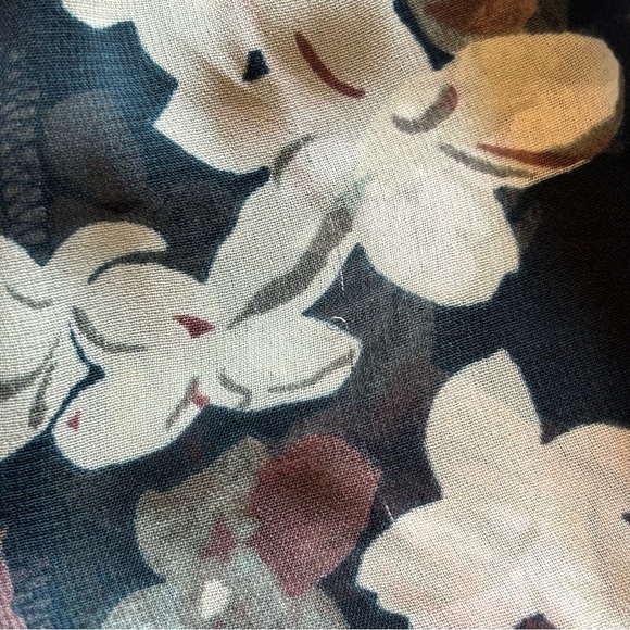 Show Me Your Mumu Teal Sheer Floral Lace up Front Peplum Cottagecore Blouse Sz M - Picture 13 of 15